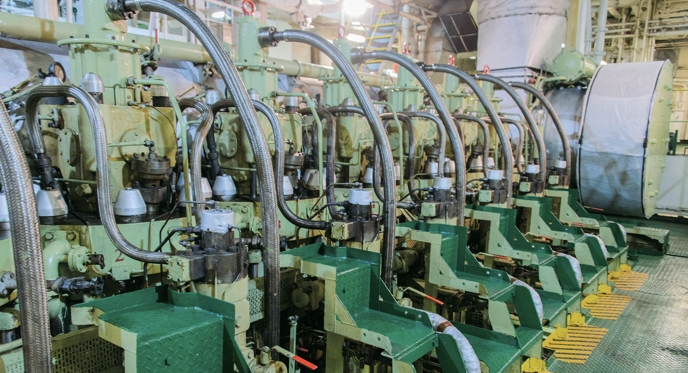 Inside Engine Room On Big Ship