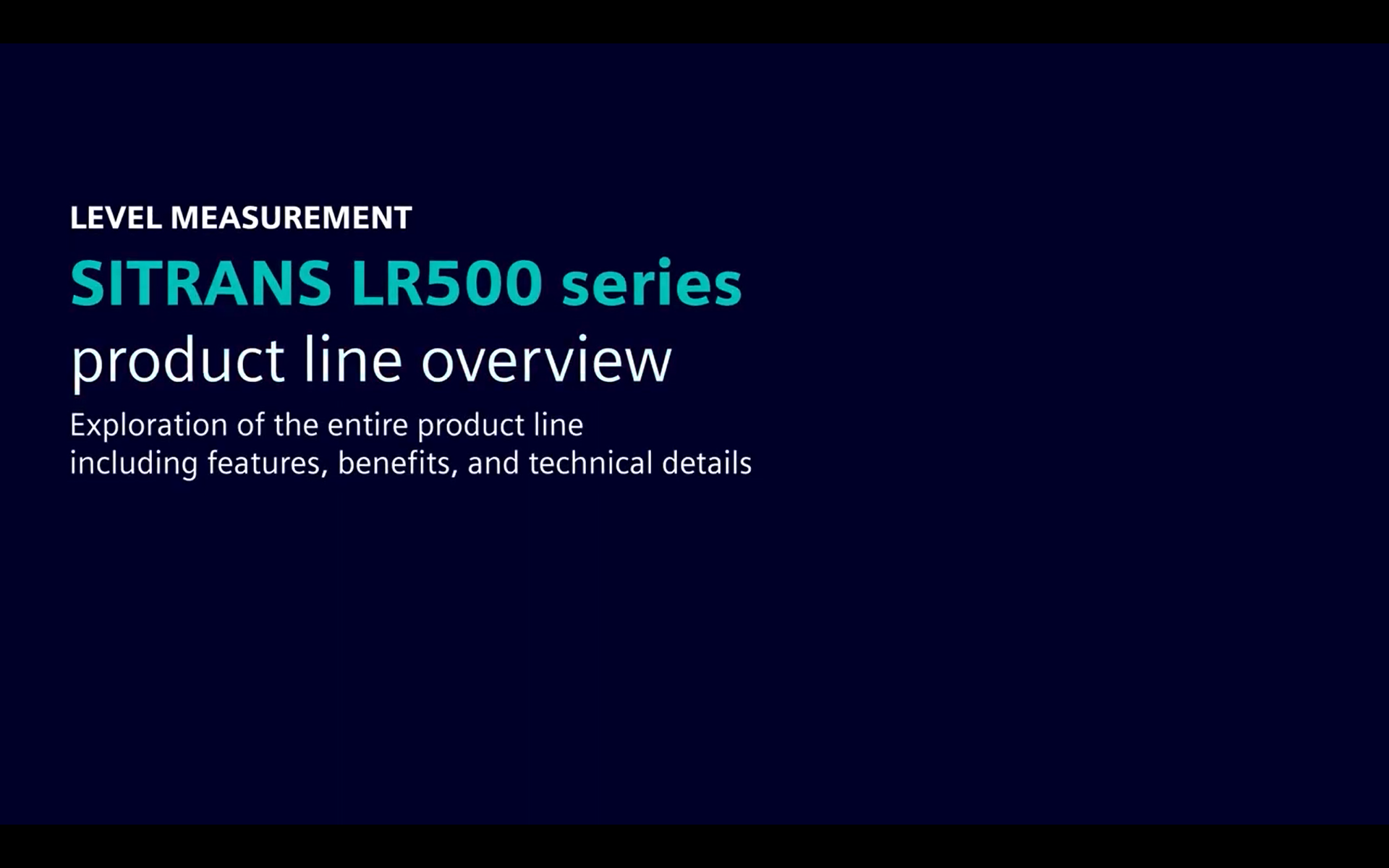 SITRANS LR 500 Series Product Line Overview Thumbnail