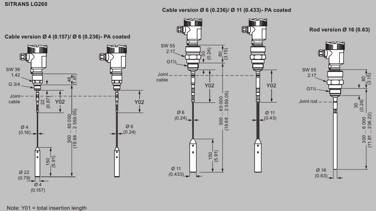 LG260 Diemensions Siemens 1024 16X9