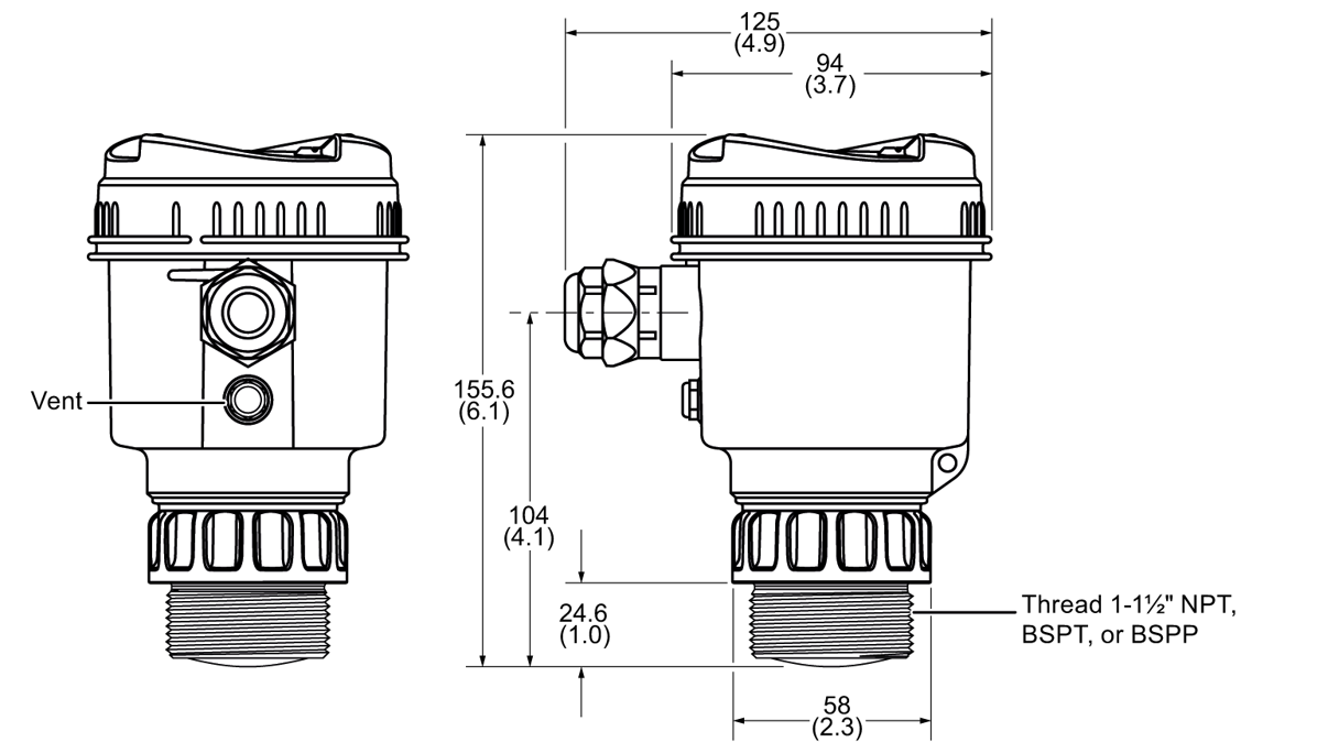 Insatech Siemens SITRANS LR150 Dimensions Diagram 7ML534 16 9