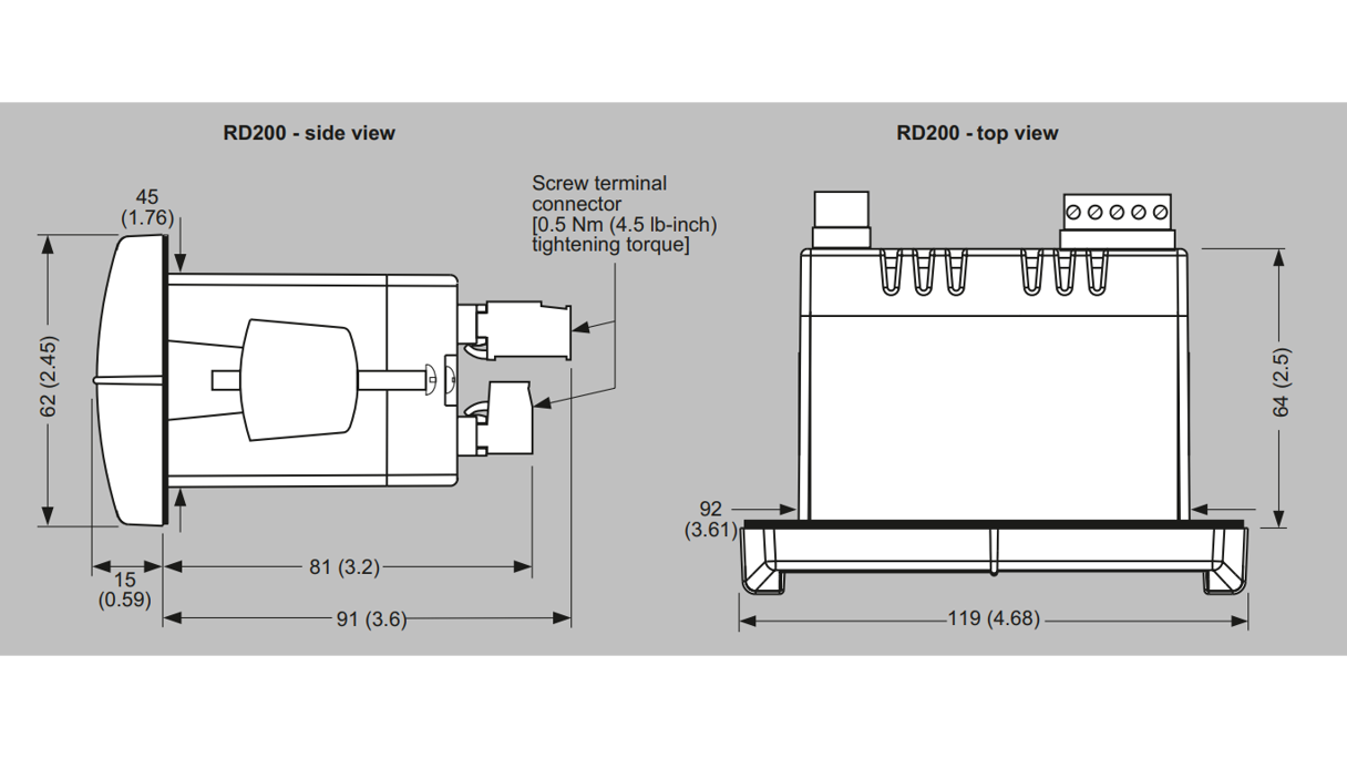 RD200 Dimensions Siemens 1024 16X9