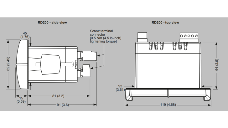 RD200 Dimensions Siemens 1024 16X9