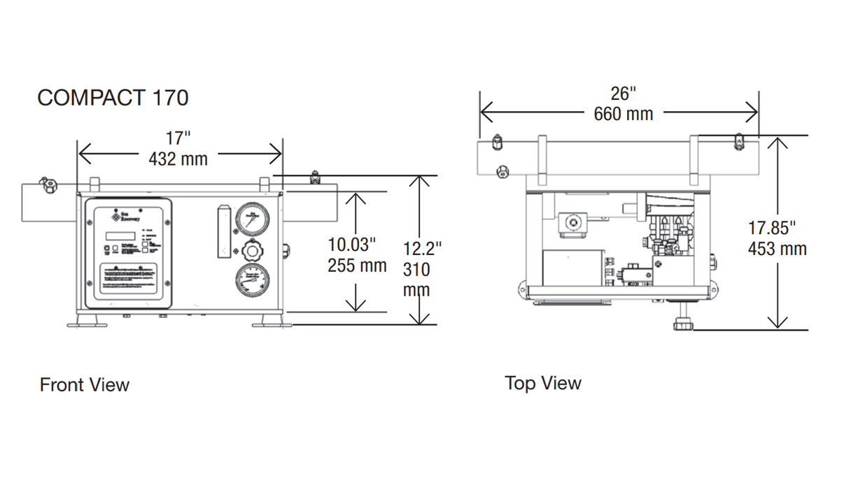 Aquamatic MINI Dimensions Compact170 Parker Watermakers 1024 16X9