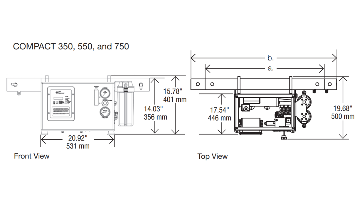 Aquamatic MINI Dimensions Compact350 550 750 Parker Watermakers 1024 16X9