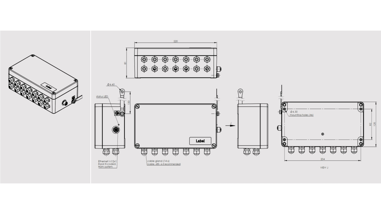 Sensor Box Drawing Bearing HORN 1024 16X9
