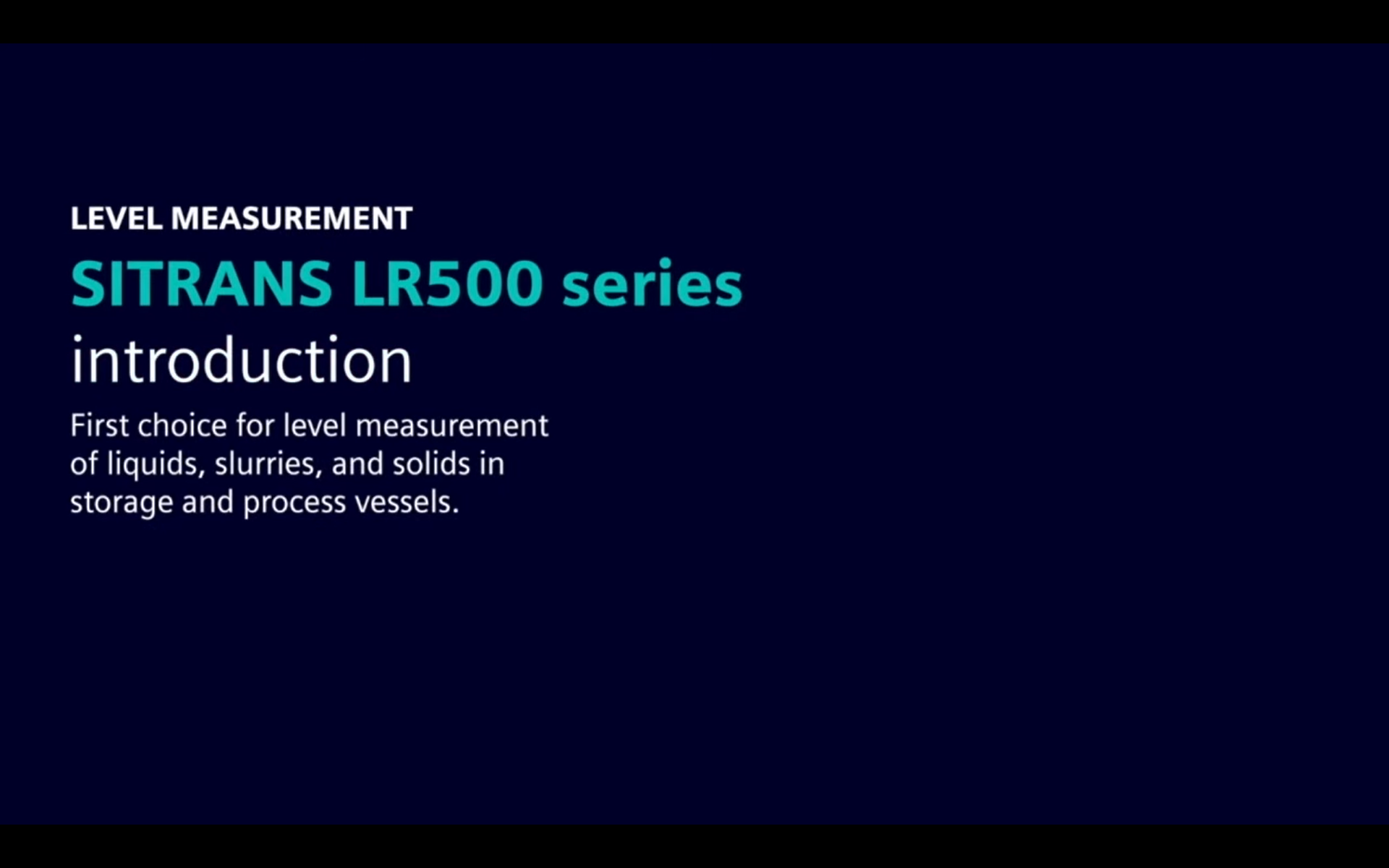 SITRANS LR 500 Series Introduction Thumbnail