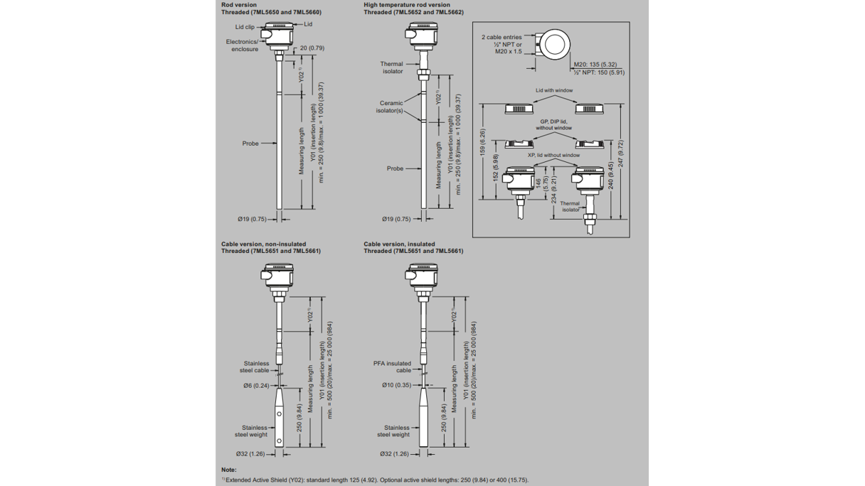 CLS300 Dimensions Threaded Siemens 1024 16X9