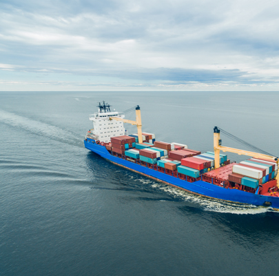 Big containership sailing 