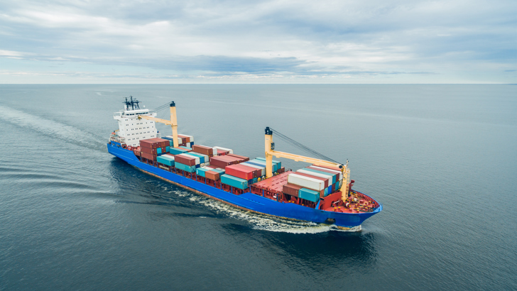 Big containership sailing 