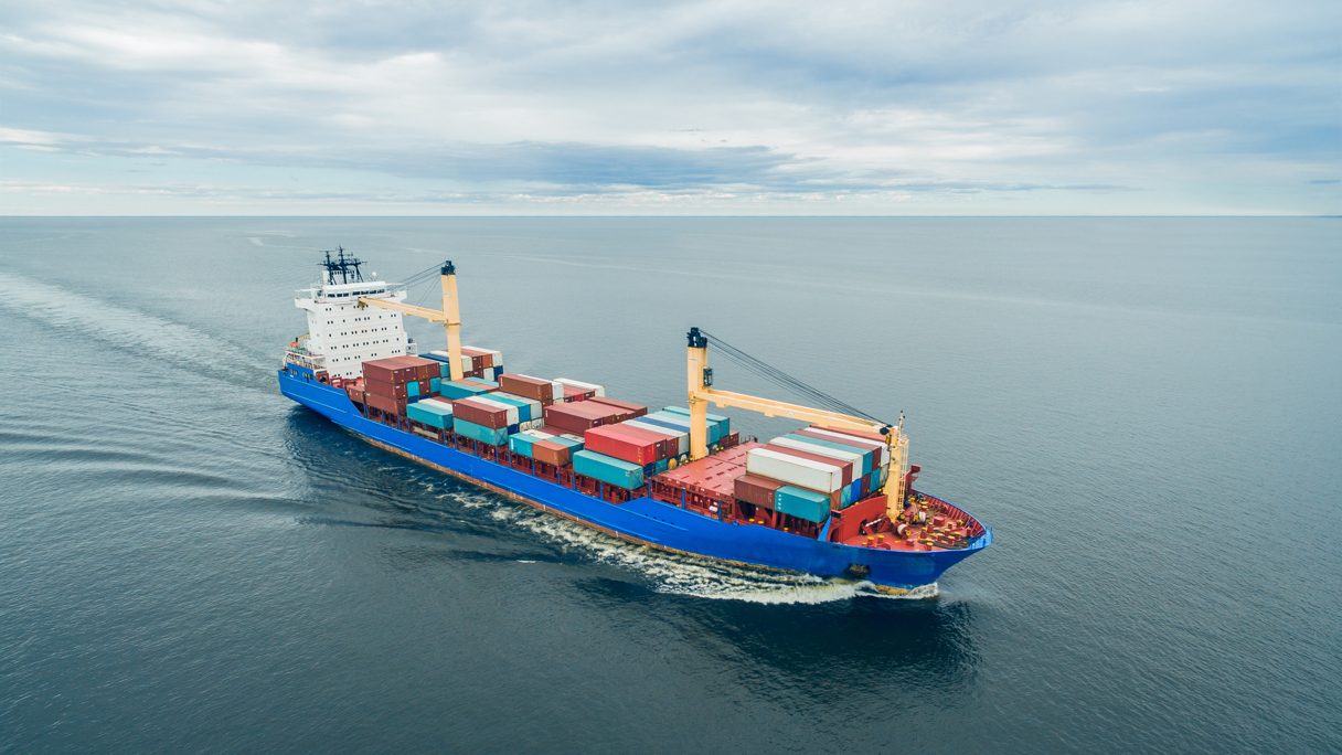 Big containership sailing 