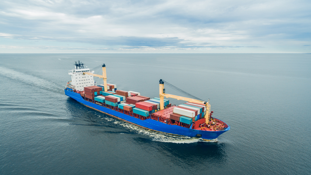 Big containership sailing 