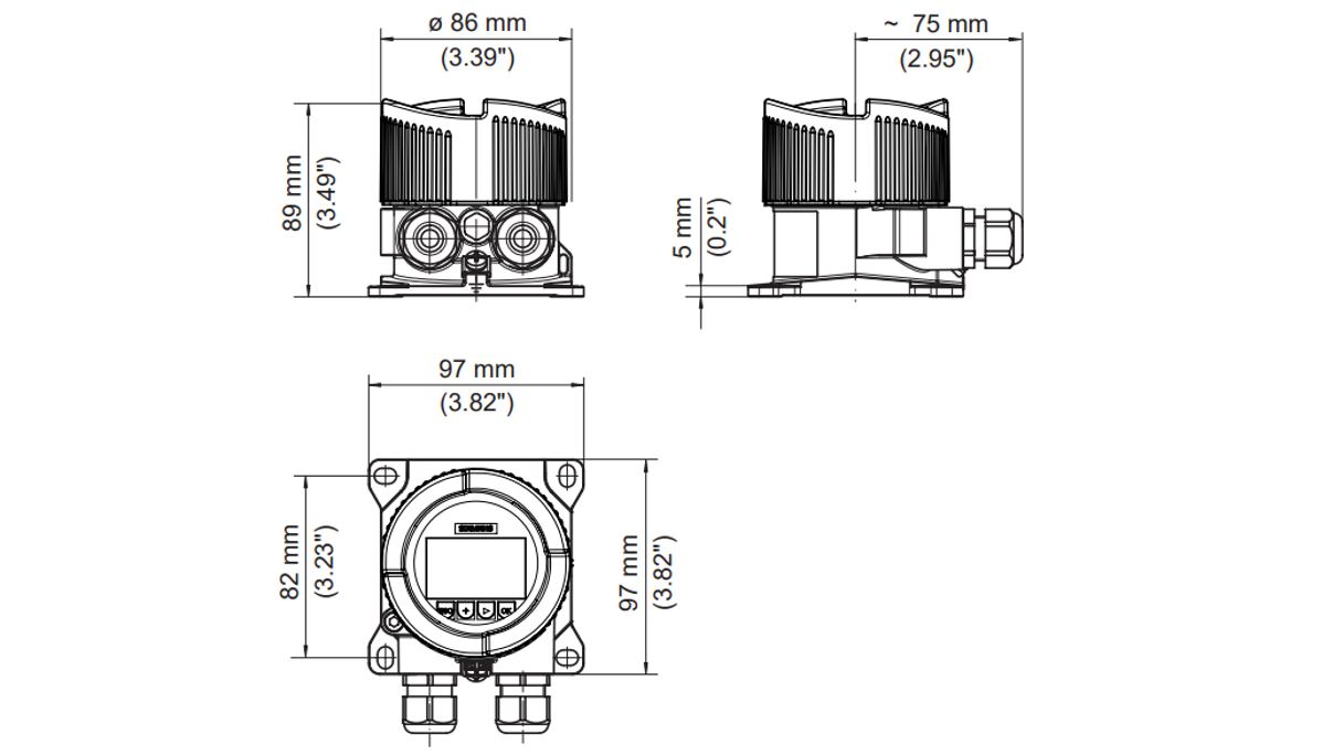 RD150 Dimensions Stainless Steel Housing Siemens 1024 16X9