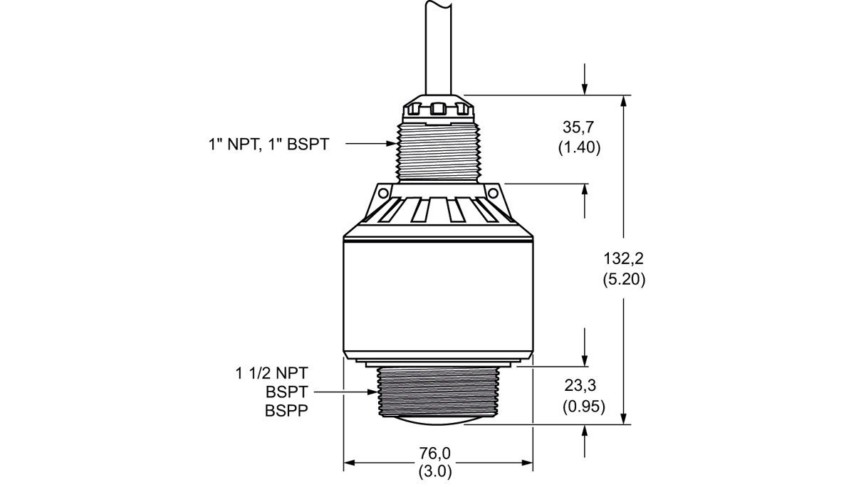 Insatech Siemens SITRANS LR100 Radar Level Dimensions Drawing 7ML530 16 9
