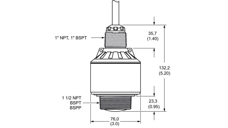 Insatech Siemens SITRANS LR100 Radar Level Dimensions Drawing 7ML530 16 9