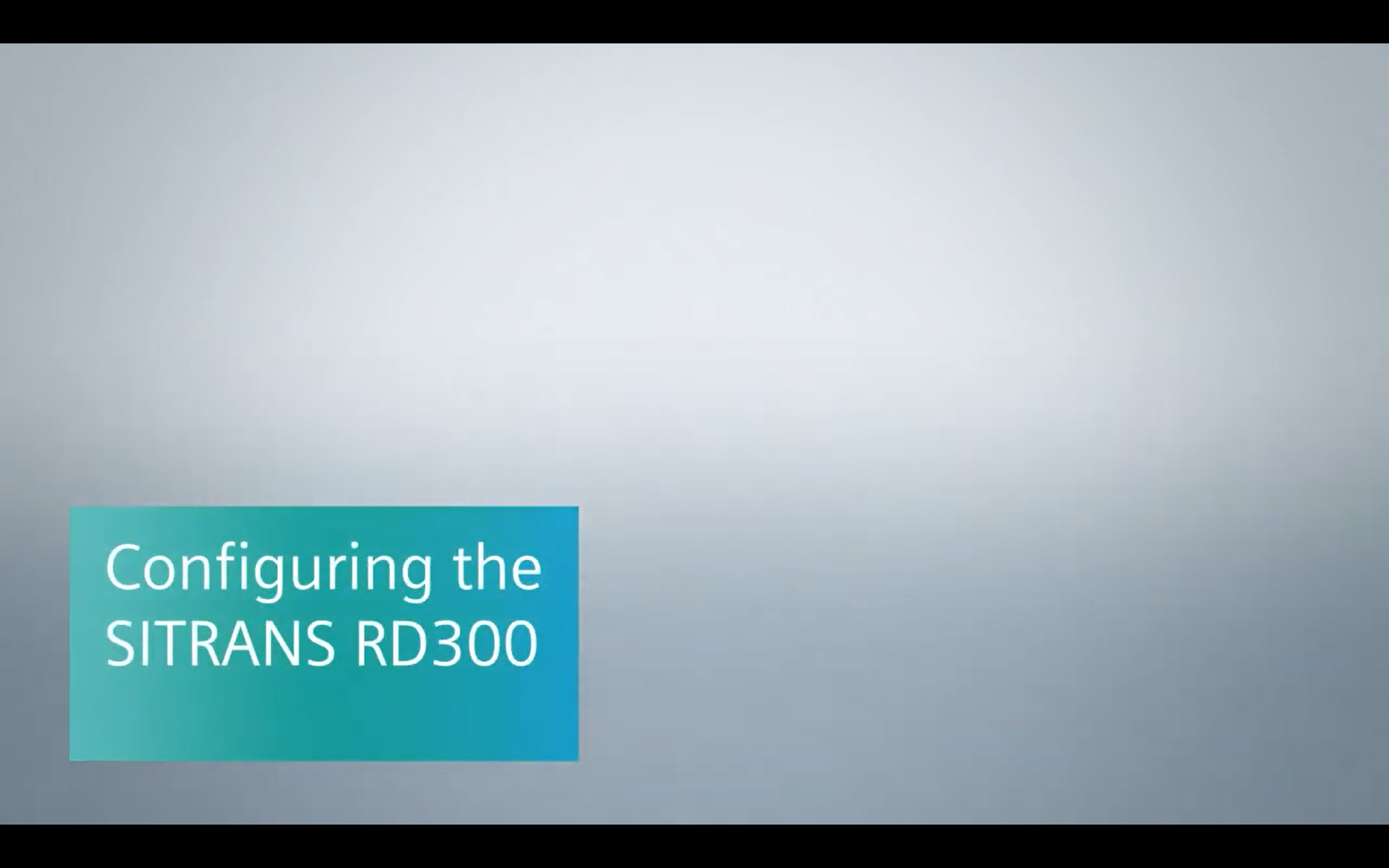 Siemens Configuring The SITRANS RD300 Thumbnail