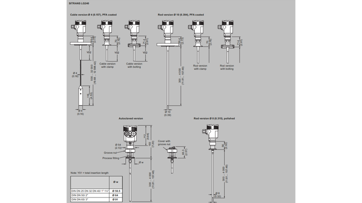 LG240 Diemensions Siemens 1024 16X9